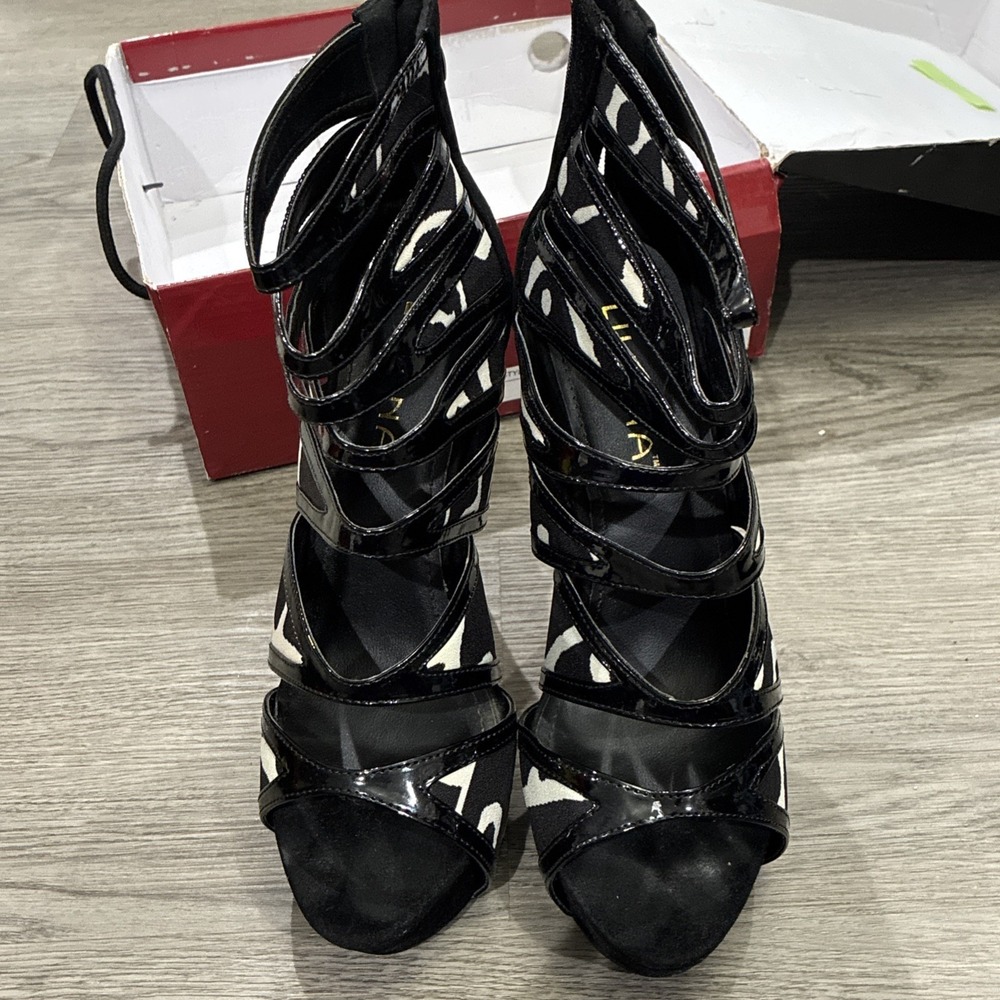 Liliana Lela-1 Animal Print Strappy Platform Heels | Size 7.5